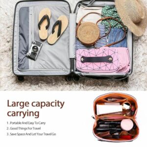 Large Waterproof Cosmetic Bag with Handle & Divider