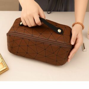 Large Waterproof Cosmetic Bag with Handle & Divider