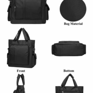 Waterproof Canvas Tote Laptop Bag – Multi-Pocket Work Bag
