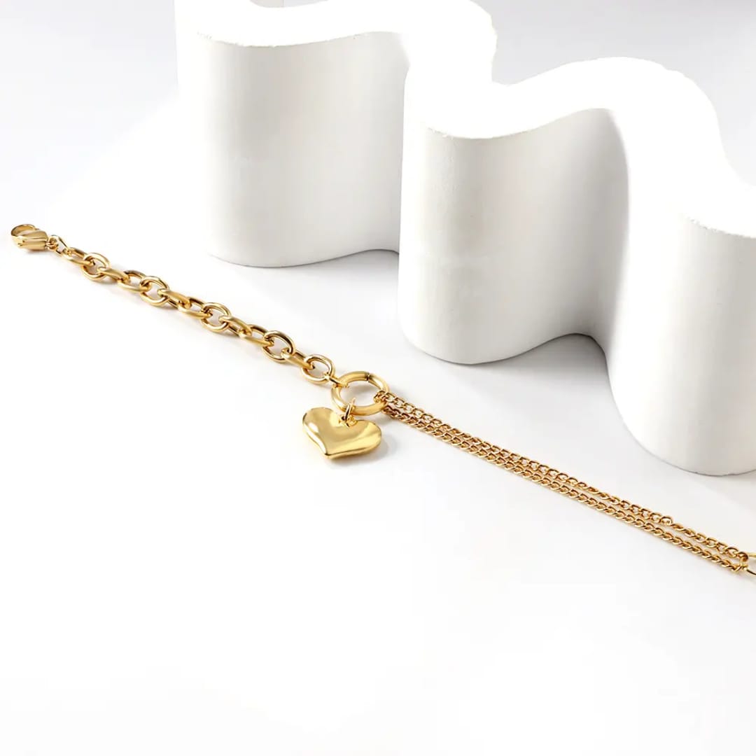 Stainless Steel Heart Chain Bracelets For Women - Image 2