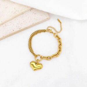 Stainless Steel Heart Chain Bracelets For Women