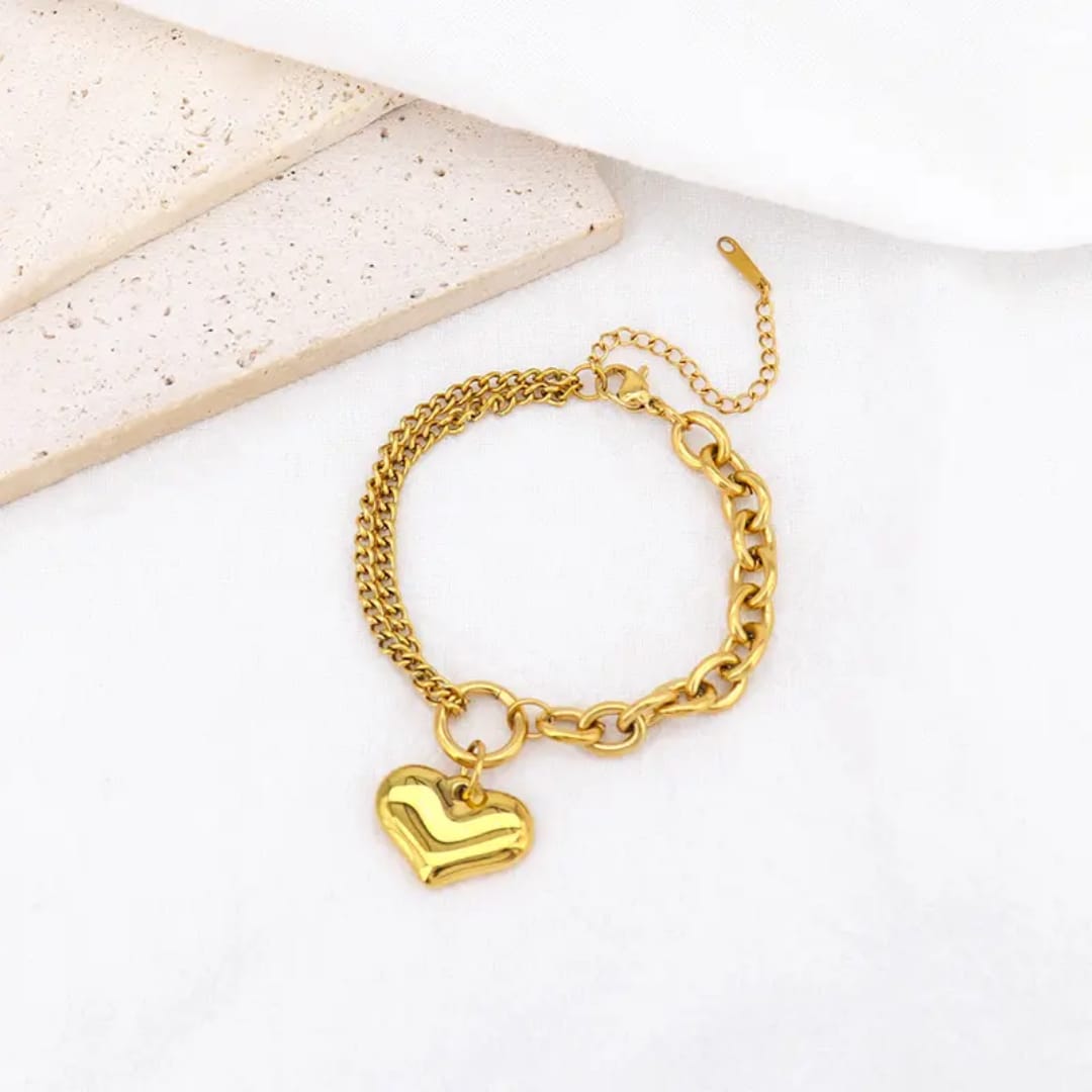Stainless Steel Heart Chain Bracelets For Women - Image 5