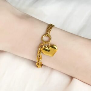 Stainless Steel Heart Chain Bracelets For Women