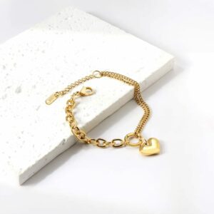Stainless Steel Heart Chain Bracelets For Women