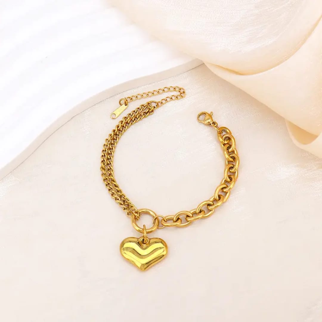 Stainless Steel Heart Chain Bracelets For Women - Image 3