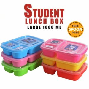 Maxware 1000ml 3-Compartment Lunch Box for Students & Home