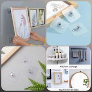 Pack of 10 Transparent Self-Adhesive Picture Hooks