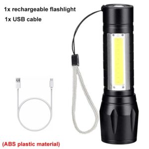 Zoomable Rechargeable LED Torch – Stainless Steel