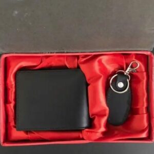 Genuine Leather Wallet & Keychain Gift Set