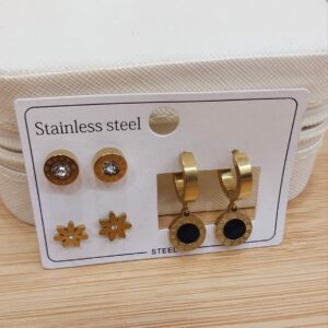 Stainless Steel Earrings Three Piece set