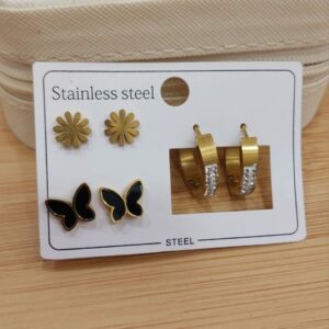 Stainless Steel Earrings Three Piece set