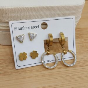 Stainless Steel Earrings Three Piece set