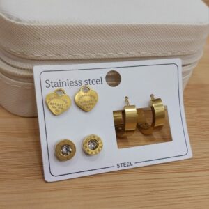 Stainless Steel Earrings Three Piece set