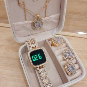 Women’s Jewellery Gift Set with LED Watch & Accessories