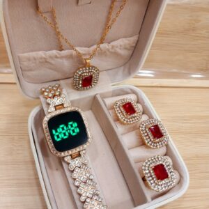 Women’s Jewellery Gift Set with LED Watch & Accessories