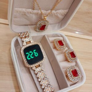 Women’s Jewellery Gift Set with LED Watch & Accessories