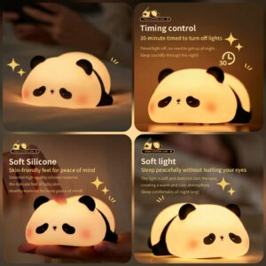 Panda Silicone Night Light for Kids – USB Rechargeable