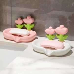 Flower Soap Dish – Luxury Plastic Sink Soap Holder