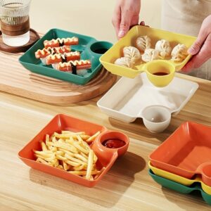 4-Piece Colorful Serving Platter Set – BPA-Free Plates