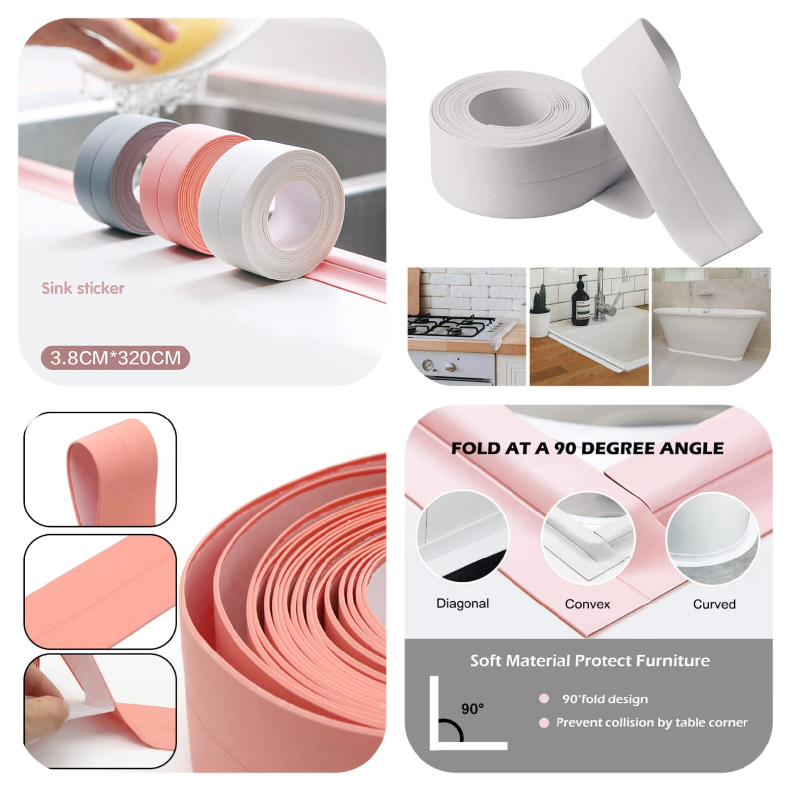 Decdeal Self-Adhesive Caulk Strip – Waterproof & Anti-Mold
