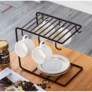 Metal Double-Side Coffee Mug Holder – 6 Cup Stand