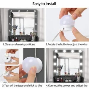 LED Vanity Mirror Lights – 10 Bulbs with 3 Light Modes