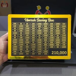 Umrah Saving Box – 280 Days Wooden Money Jar