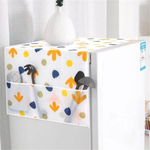 Waterproof Fridge Dust Cover with 6 Storage Pockets