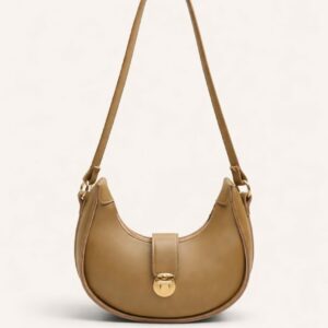 Moon-Shaped Bag – Artificial Leather, Trendy Design