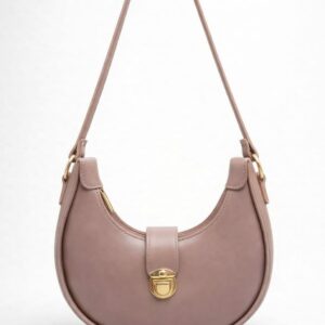 Moon-Shaped Bag – Artificial Leather, Trendy Design