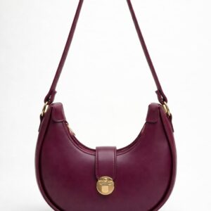 Moon-Shaped Bag – Artificial Leather, Trendy Design