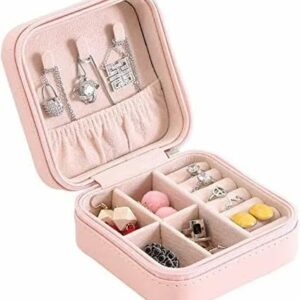 Mini Travel Jewellery Box Case with Faux Leather
