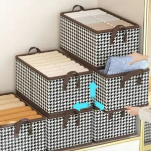 Foldable Wardrobe Storage Box with Steel Frame for Clothes