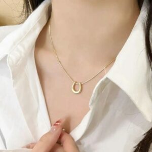 U-Shaped Alloy Necklace for Women