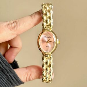 "Elegant Women’s Watch – Oval Ultra-Thin Dial, Stainless Band"