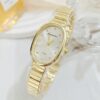 "Elegant Women’s Watch – Oval Ultra-Thin Dial, Stainless Band"