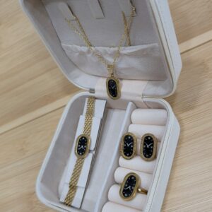"Stylish Jewelry Set – Locket, Earrings, Ring & Bangle"