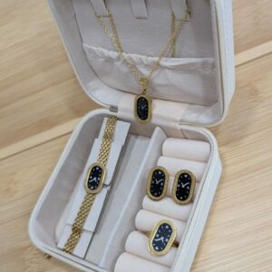 "Stylish Jewelry Set – Locket, Earrings, Ring & Bangle"