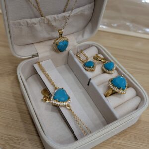 "Stylish Jewelry Set – Locket, Earrings, Ring & Bracelet"