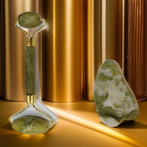 "Original Jade Roller & Gua Sha Set – Facial Massager Duo"