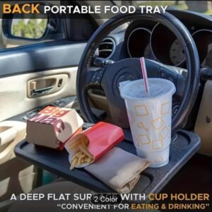 "Foldable Car Food Tray – Cup Holder & Phone Stand Travel Desk"