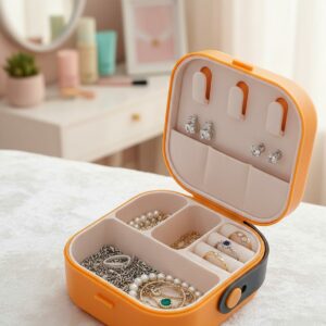 "Portable Travel Jewelry Box – Compact Multi-Functional Organizer"