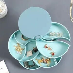 "Rotating Multi-Layer Jewelry Box – Necklace & Earring Organizer"