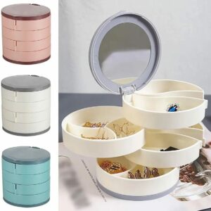 "Rotating Multi-Layer Jewelry Box – Necklace & Earring Organizer"
