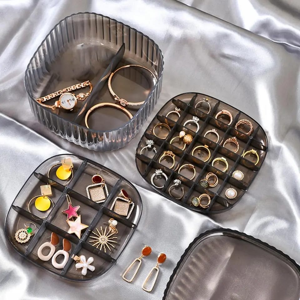 "3-Layer Detachable Jewelry Box – Multi-Layer Storage Organizer"
