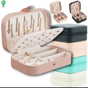 "Korean Velvet Jewelry Box – Portable Earring & Ring Organizer"