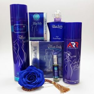 Blue Girls 4pcs Deal Pack – Air Freshener, Body Spray, Perfume & Attar