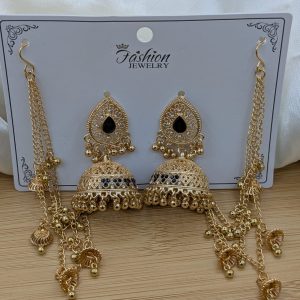 Polki Jhumki Sahara Earrings – Beaded Tassel, Multi-Color