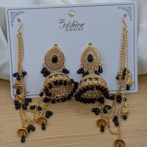 Polki Jhumki Sahara Earrings – Beaded Tassel, Multi-Color