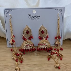 Polki Jhumki Sahara Earrings – Beaded Tassel, Multi-Color